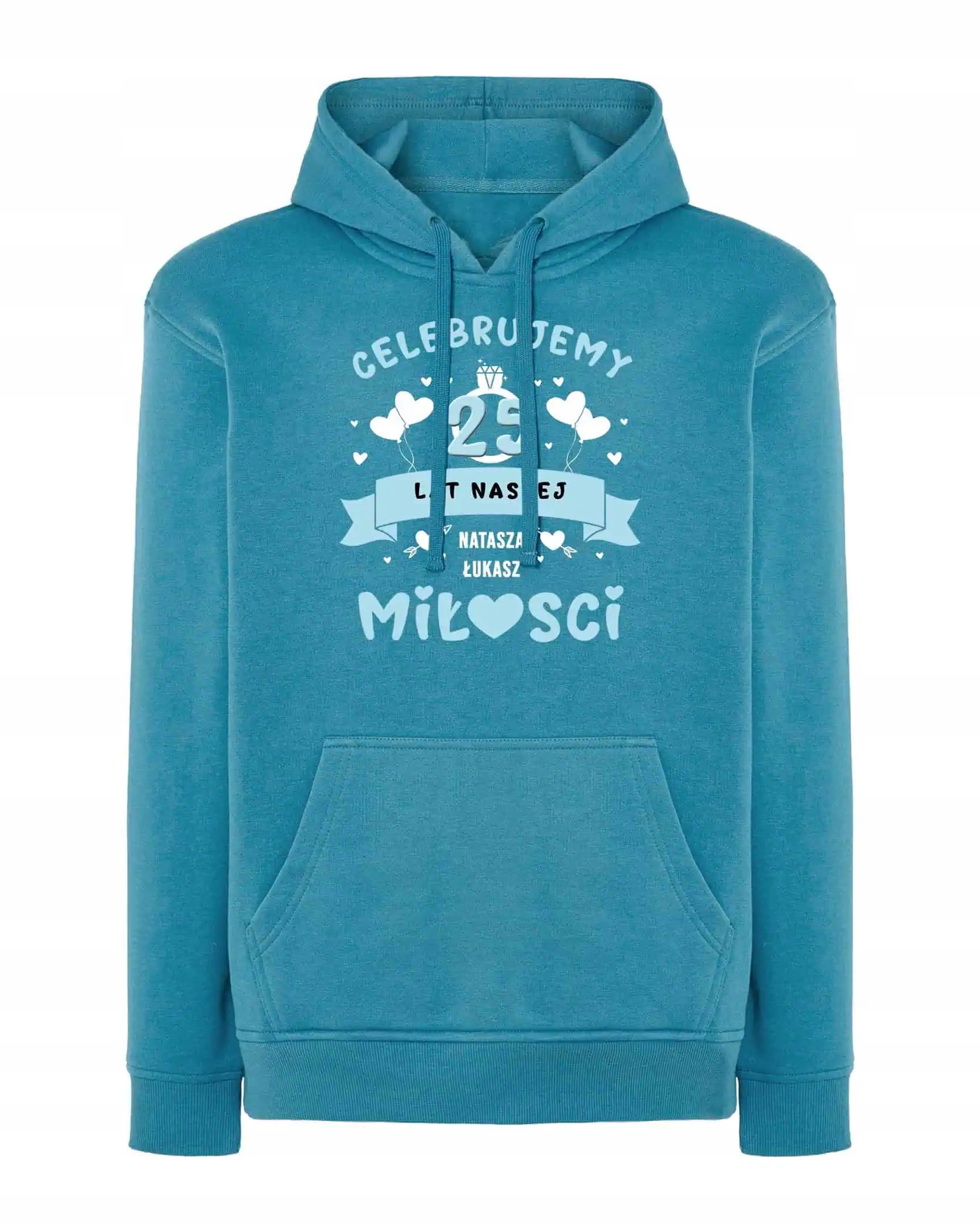 Mikina s kapucí pro manžela Personalizované výročí Láska Modrá M