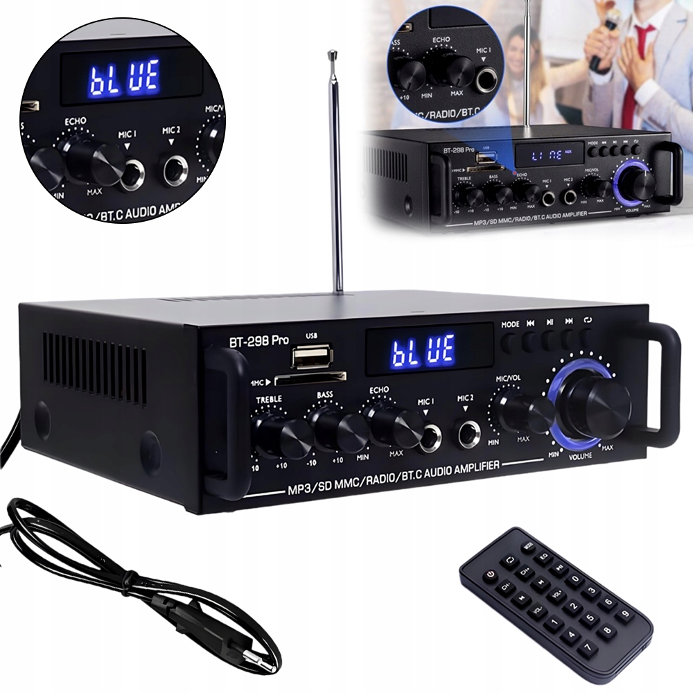 Hifi Stereo Amplifier 600W Bluetooth Mini Audio Player 2-KANAŁOWY Przenośny