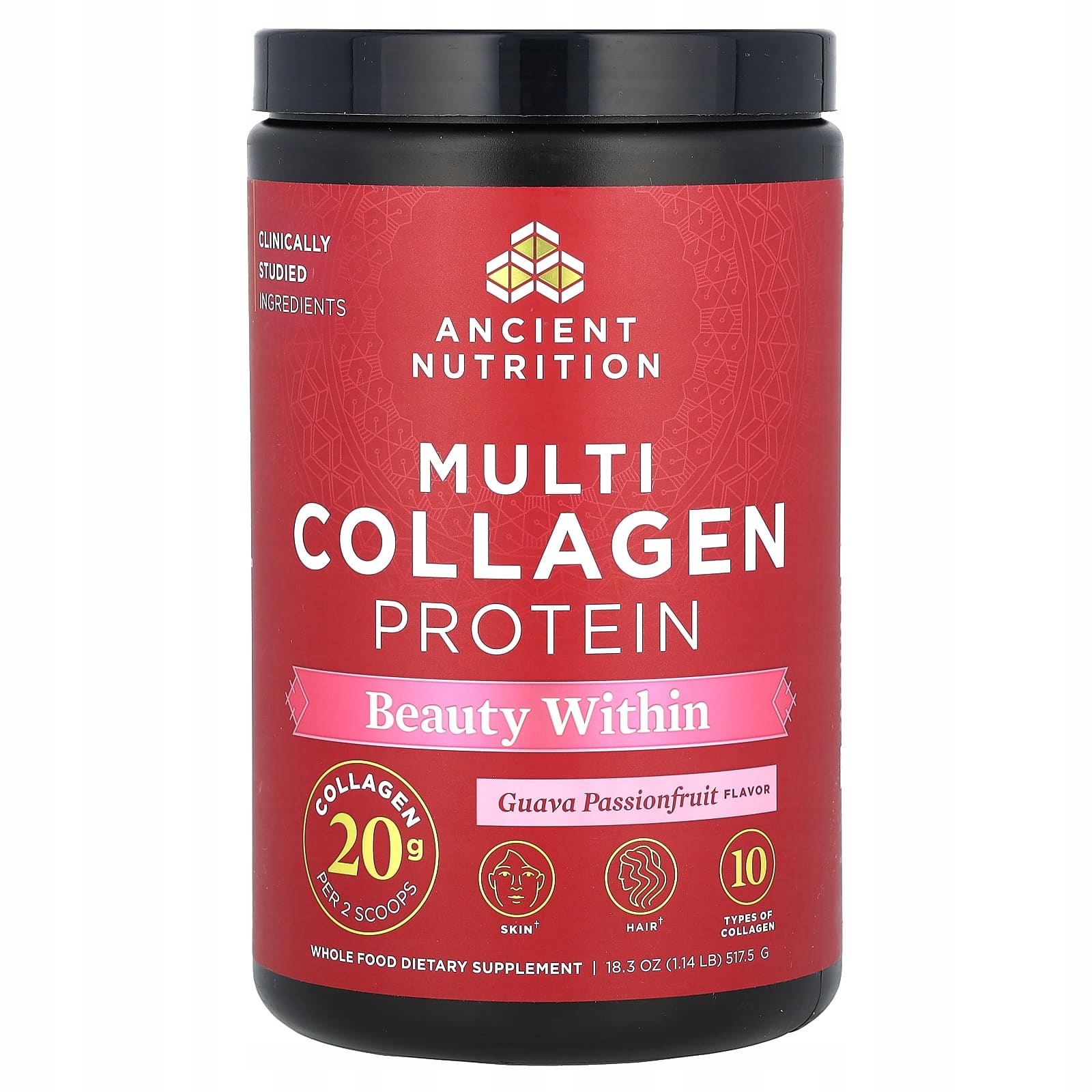 Ancient Nutrition, Multikolagenový protein, Beauty Within, guajava a marakuja
