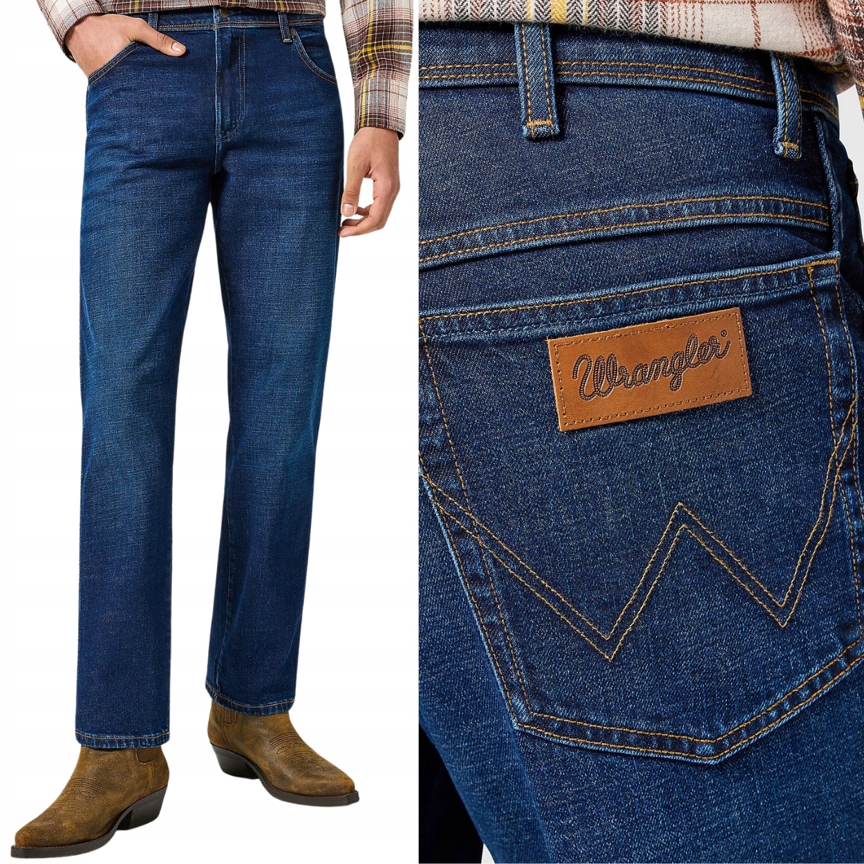 Wrangler Texas Midnight Haze klasické tmavé džínové kalhoty W32 L34