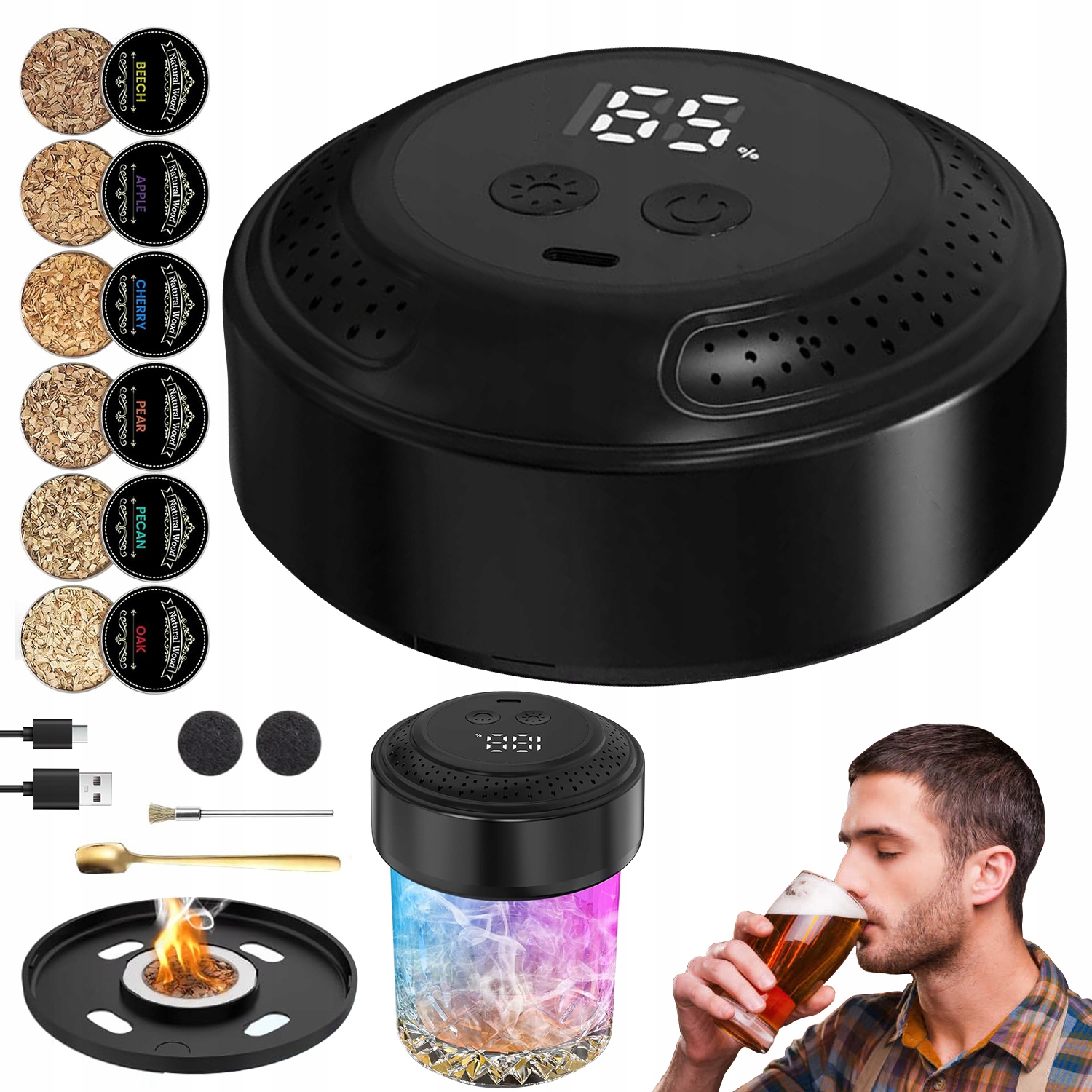 Elektrická Stylová Sada Na Uzení, Vhodná Pro Koktejly A Aromatické Nápoje