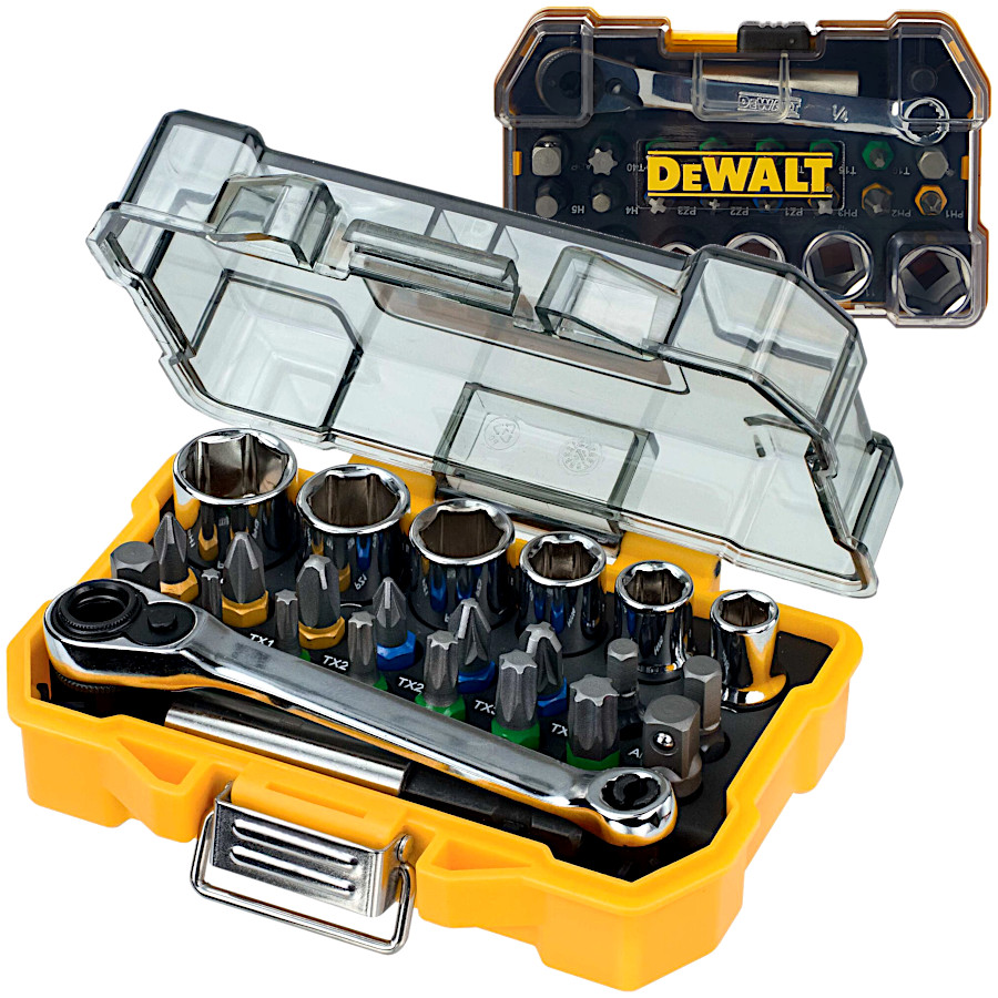 DEWALT Zestaw bitów nasadek DT71516 + grzechotka