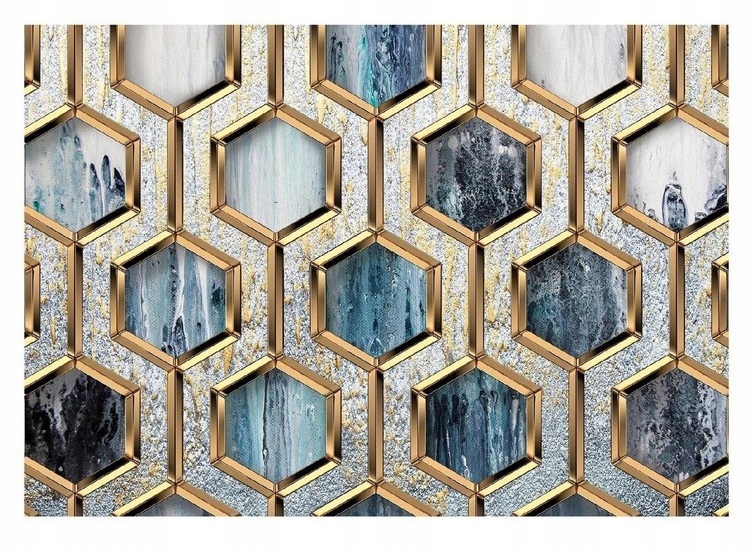 Fototapeta Heksagony 3D Mramor Do Spálne Tapeta Na Flizeline 368x254