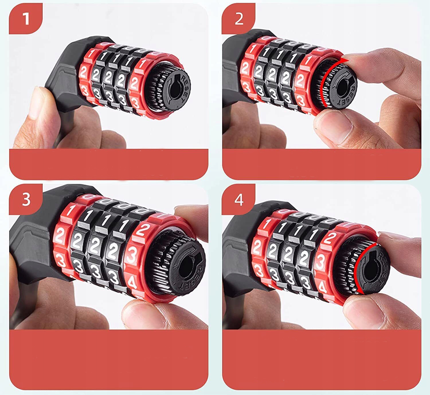 Zapięcie rowerowe na kod ROCKBROS 120cm RKS507-BK Waga 350 g