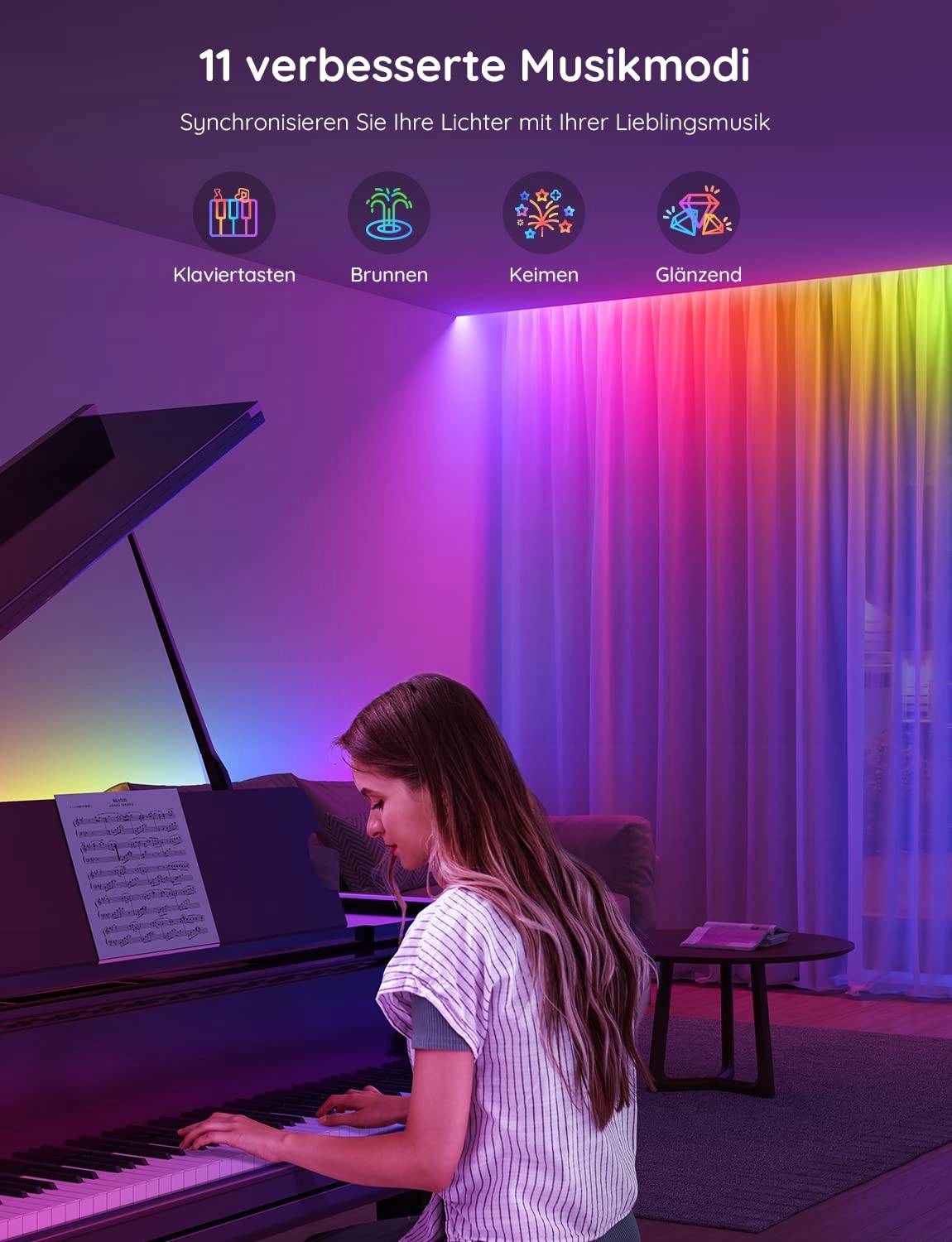 GOVEE RGBIC 5m LED Strip Bluetooth Music Control Home Gaming — miniatura 4