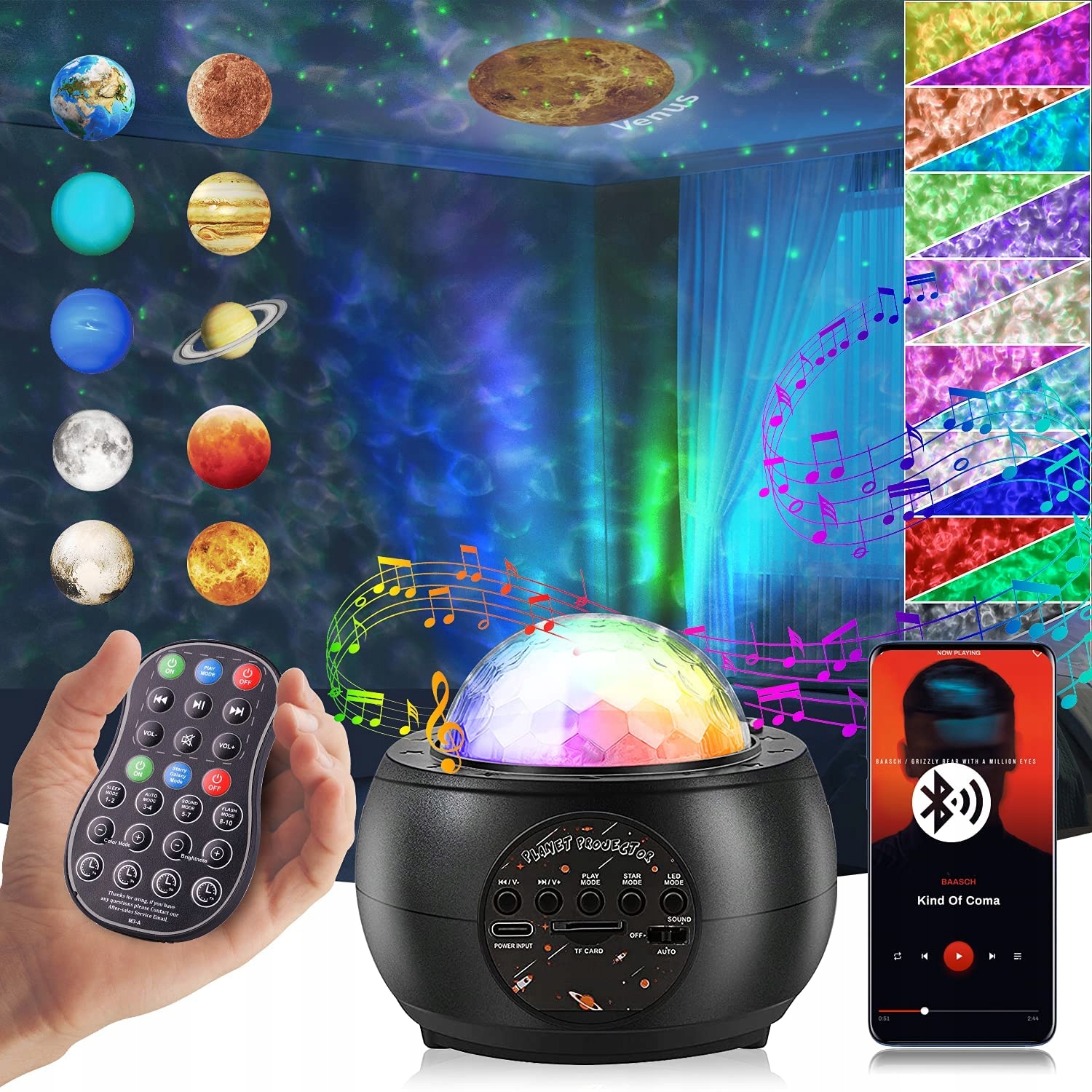 

Projektor Gwiazd Nieba Lampka Nocna Planeta 32LEDS