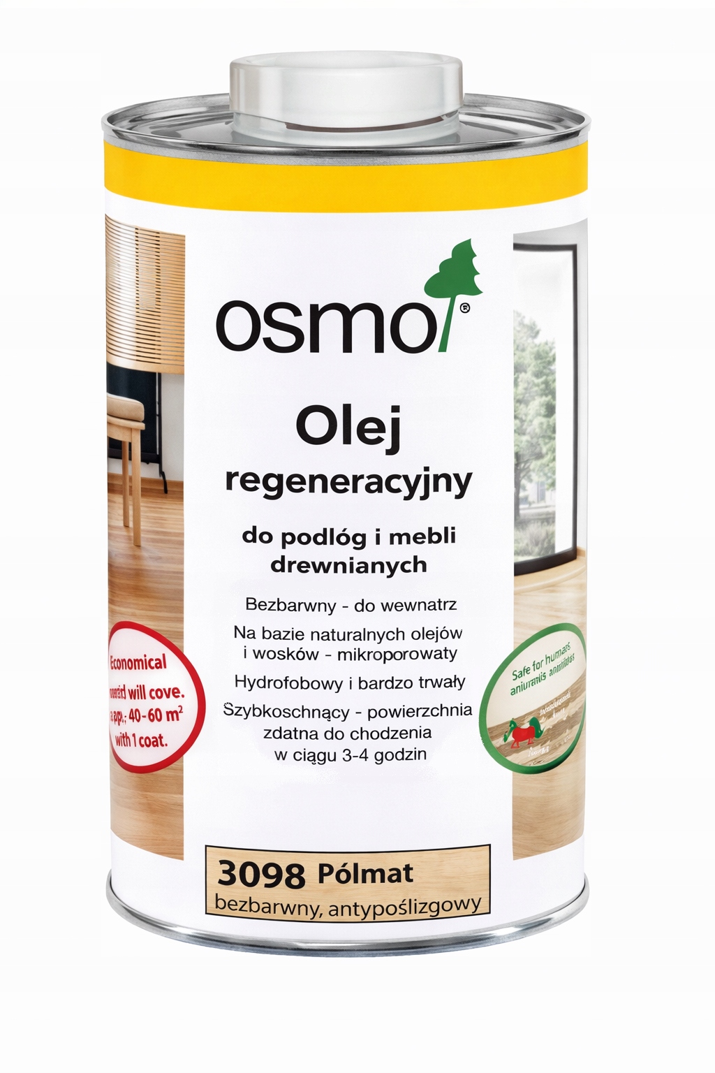 Osmo 3098 Polomat 1L protiskluzový regenerační olej na voskované dřevo