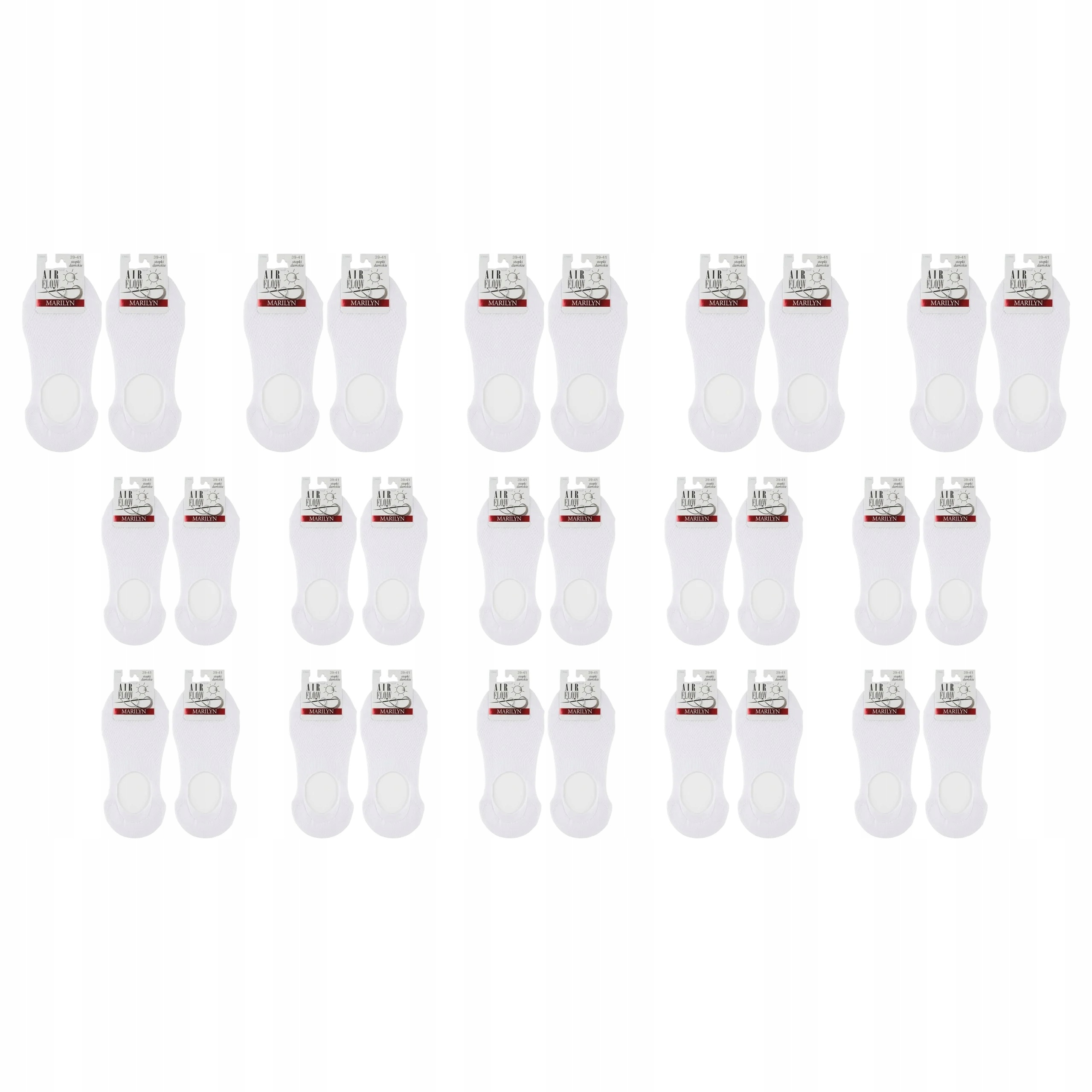 15 x Ponožky kotníkové ponožky prodyšné Air Flow Marilyn 35-38 bílé