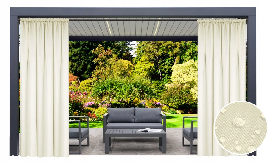 

Zasłony Ogrodowe 155x200 Do Altany Tarasu 2 szt