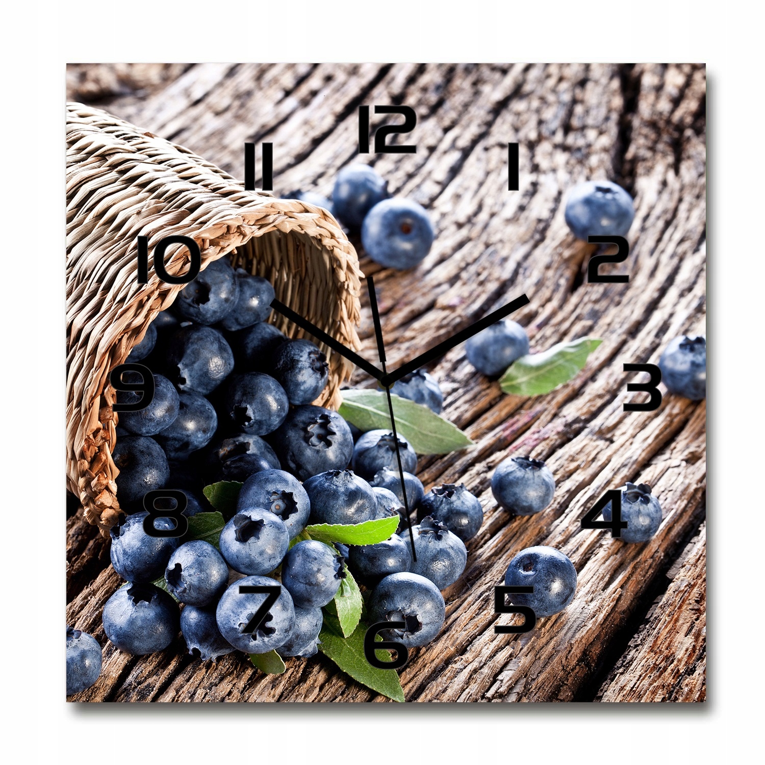 

Zegar ścienny ze szkła, duży Jagody w koszu 60x60