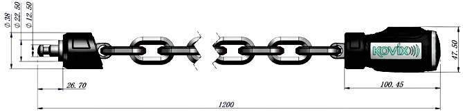 ŁAŃCUCH ROWEROWY ZABEZPIECZAJĄCY Z ALARMEM 120db ! Kod producenta KCL8-120