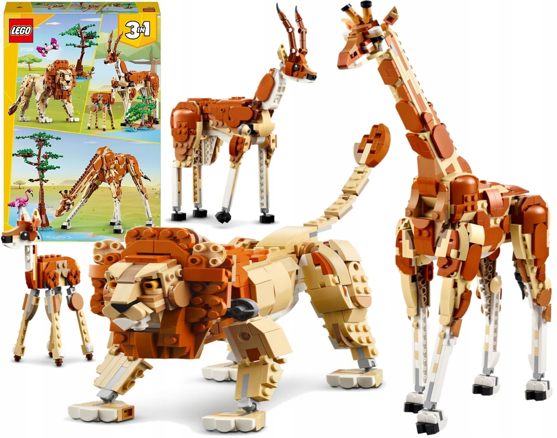 stavebnice Lego Creator 3v1 Divoká Zvířata Safari 31150