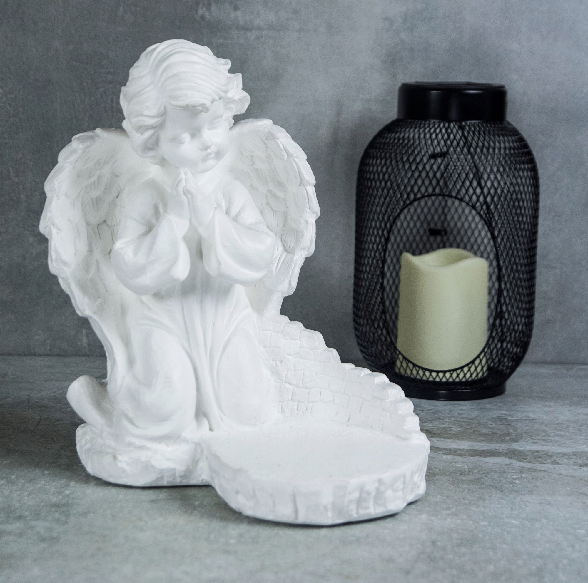 OZDOBA GIPSOWA ANIOŁ DUŻA FIGURKA NAGROBNA NA GRÓB Kod producenta 570581
