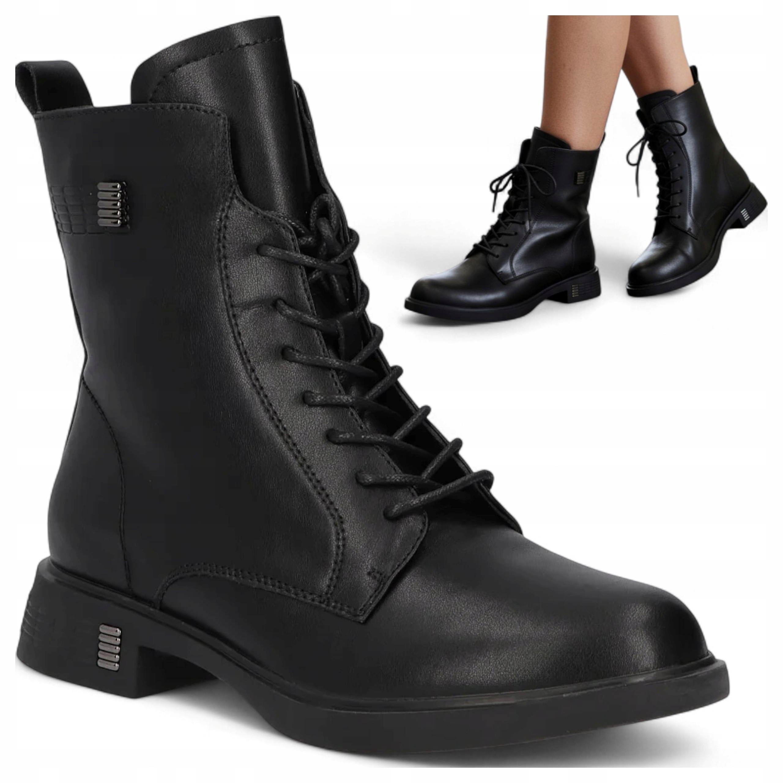 37 Filippo Dámské zimní zateplené boty z přírodní kůže na nízkém podpatku