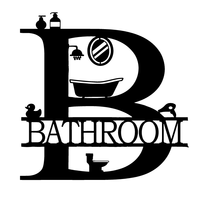 nástěnná dekorace Obraz vzor Nápis Bathroom Koupelna