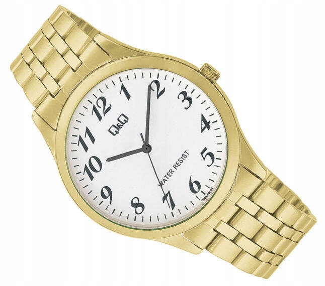 Pánské Klasické Zlaté Čitelné Hodinky Qq C00A-002P 30 M Kovový Náramek
