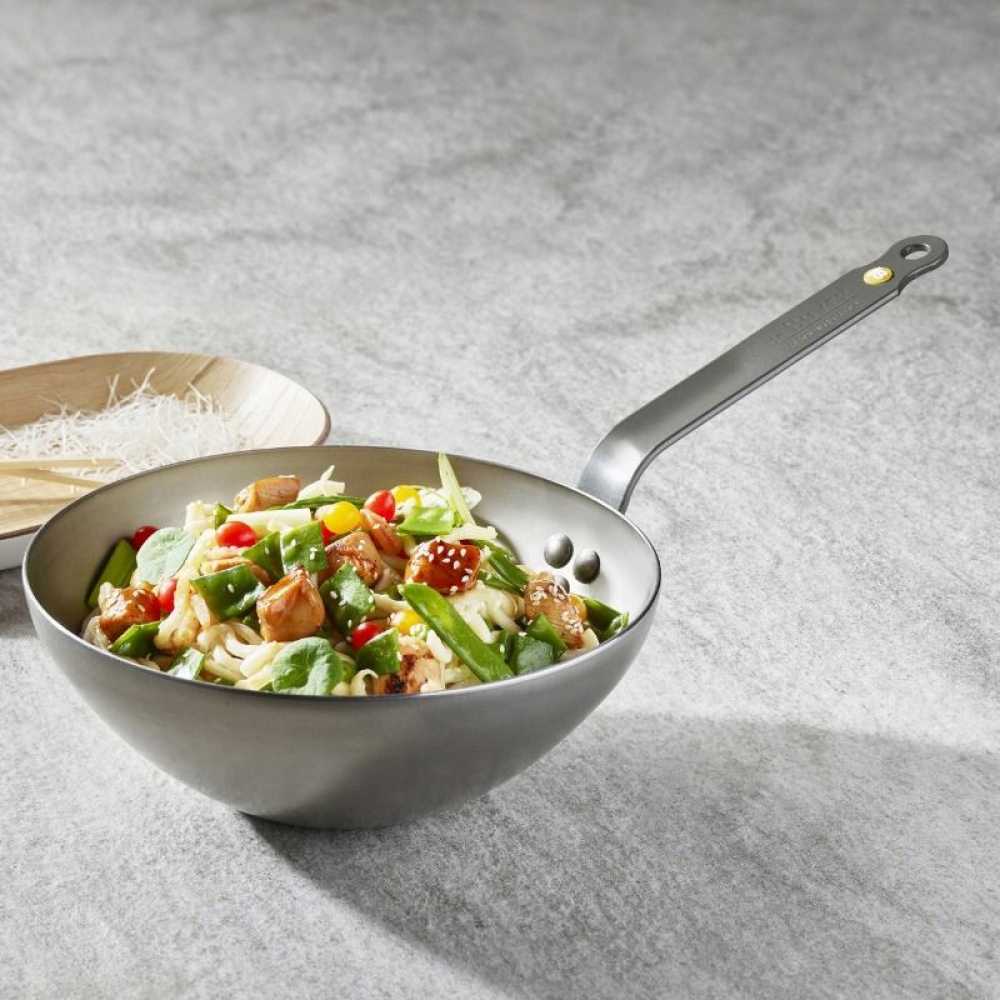 PATELNIA głęboka WOK duży DE BUYER MINERAL B 24 cm Kolor odcienie szarości