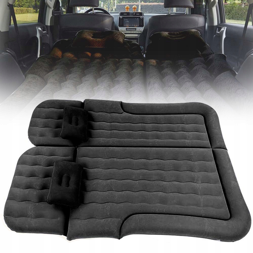 Dmuchany Materac Łóżko Do Auta Samochodu Poduszka Pompka Pokrowiec Czarny