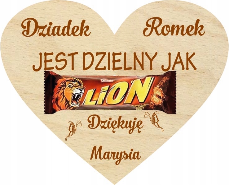 dla Dziadka Tabliczna słodycze Serce Imię