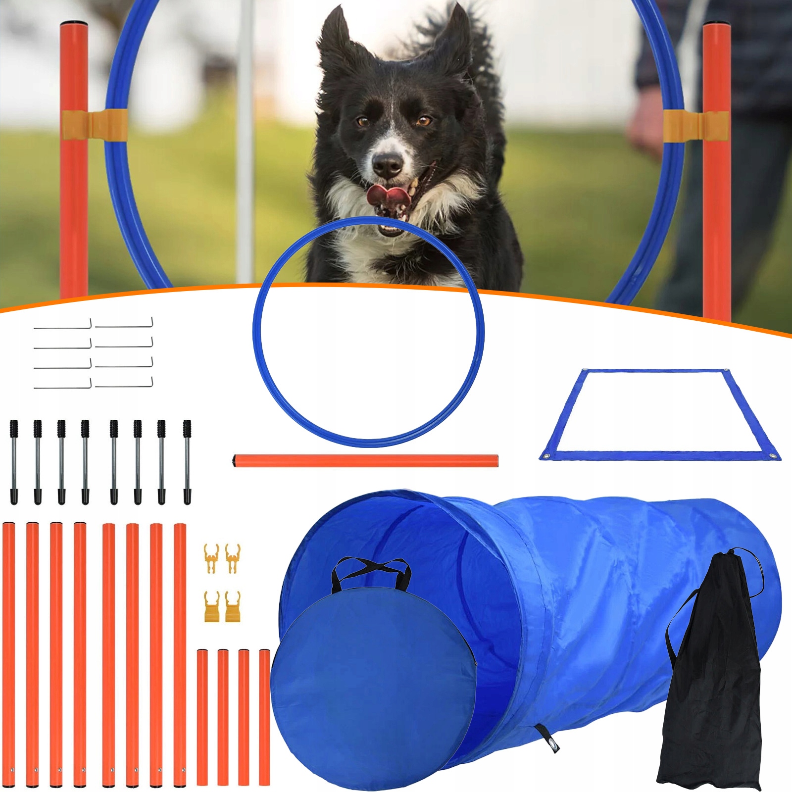 Sada na agility pro psy Sada plotů pro výcvik psů Překážková dráha Tun