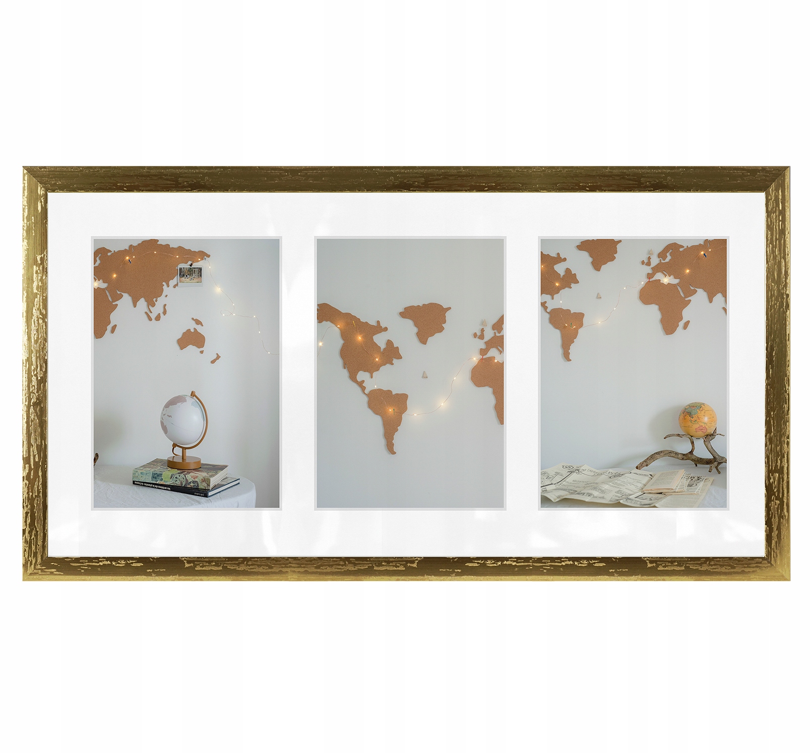 

Galeria Ramka Na Zdjęcia 3X 10x15 Ramki Złota