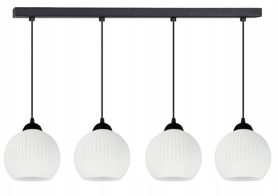 Velká závěsná stropní lampa lustr Glass s rýhovaným stínidlem, béžová loftová lampa