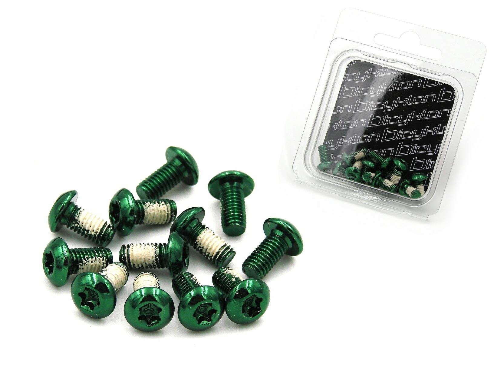 Śruby Bicyklon do tarcz 12szt zielone