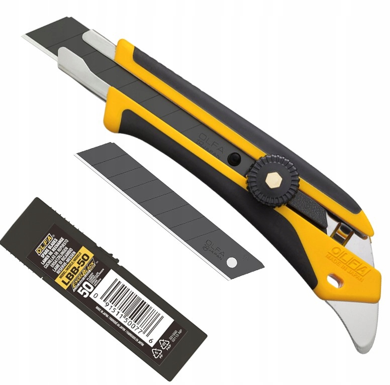 

Olfa Nóż Segmentowy L-5 +ostrza Czarne LBB-50 18mm
