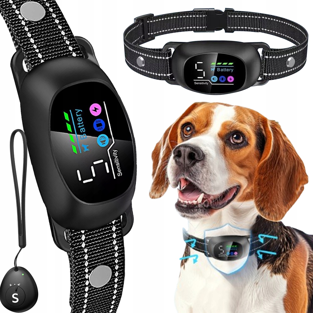 Levně Elektrický Protištěkací Obojek Utišující obojek s Led displejem