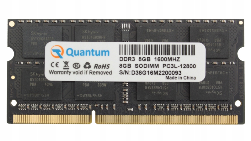 

Pamięć Ram Quantum DDR3L 8GB PC3L-12800 1600MHz