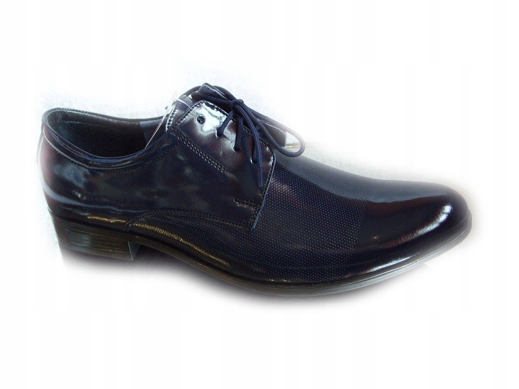 Skóra Buty Męskie granat rozmiar 41