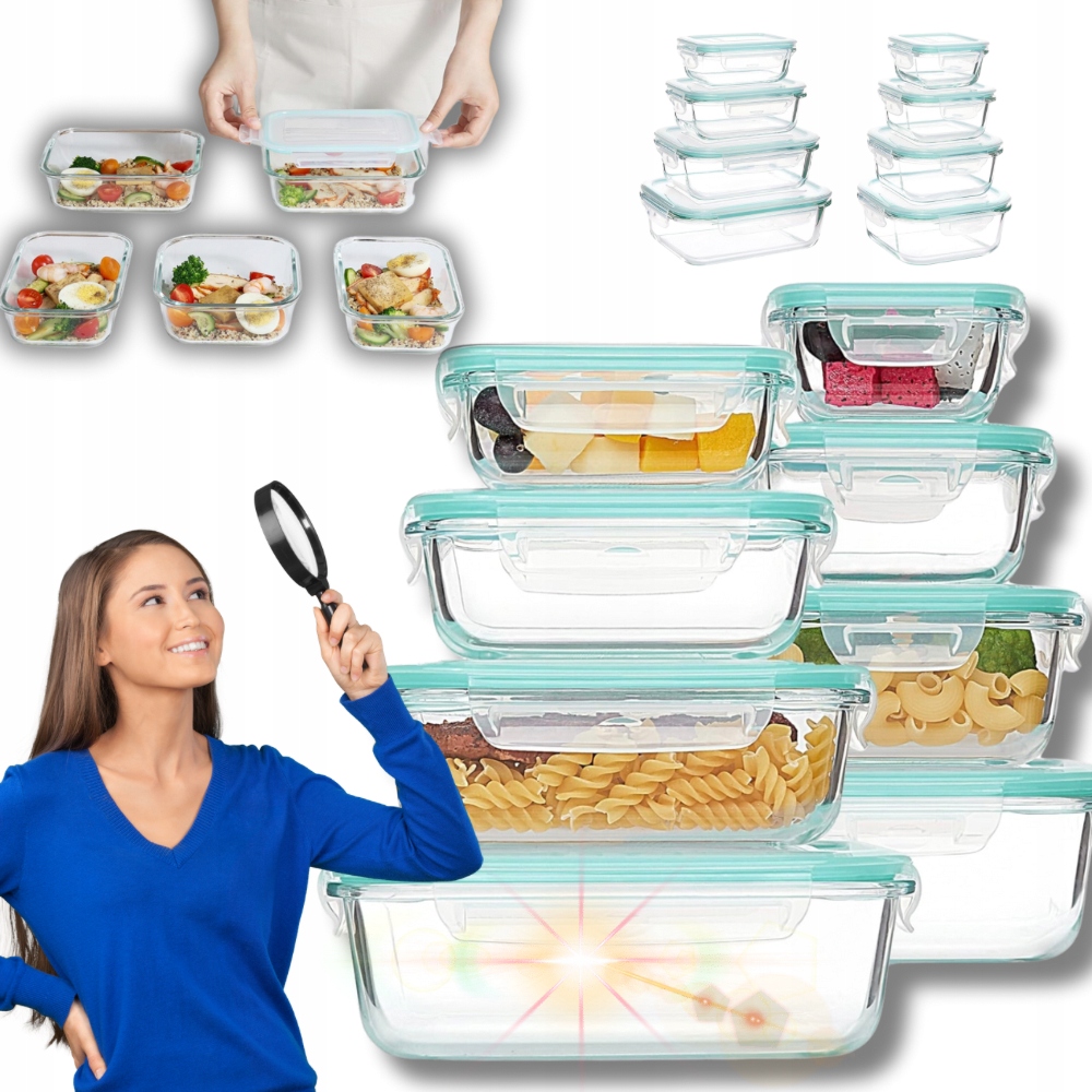 Skleněné Nádoby Na Skladování Potravin Sklo Bez Bpa 8ks!
