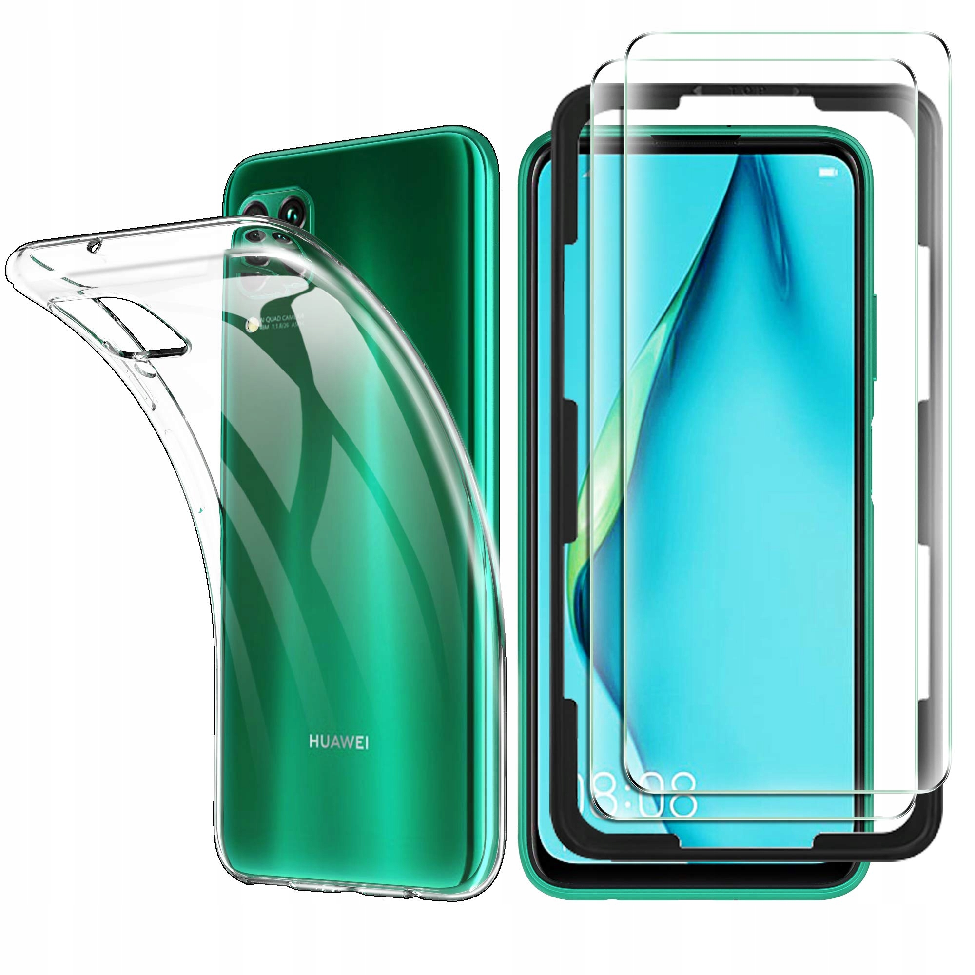 

Etui Clear Case 2 x szkło 9H Huawei P40 Lite