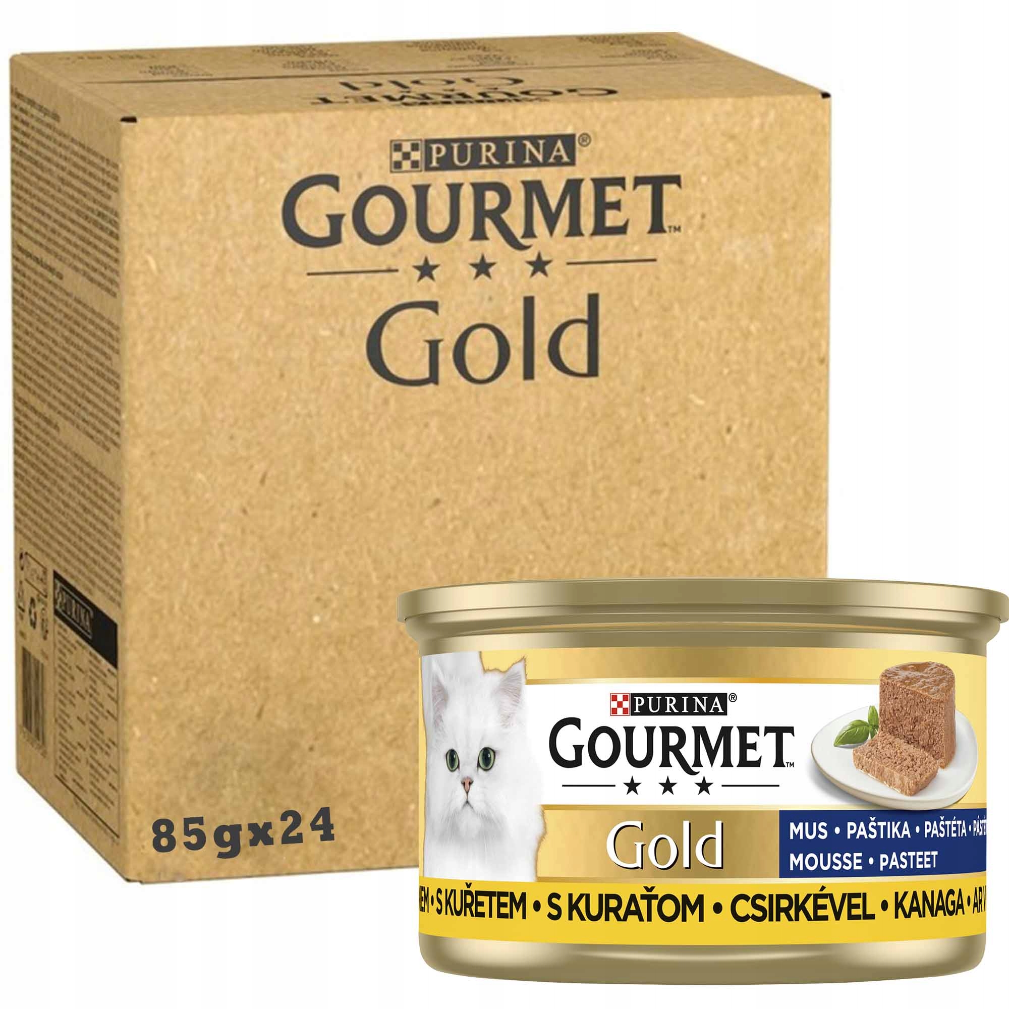Levně Gourmet Gold Krmivo pěna s drůbežím masem pro kočky 85 g x 24 kusů