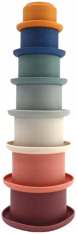 

Silikonowe kubeczki piramidka dla dzieci żółty