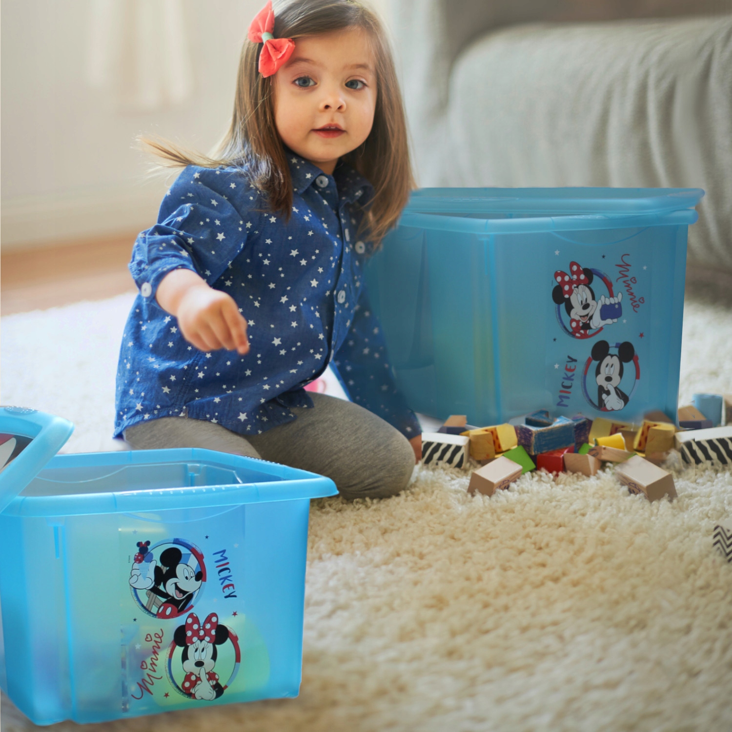 POJEMNIK OBROTOWY z POKRYWĄ 24l pudełko na zabawki skrzynka MICKEY MOUSE Rodzaj pudełko