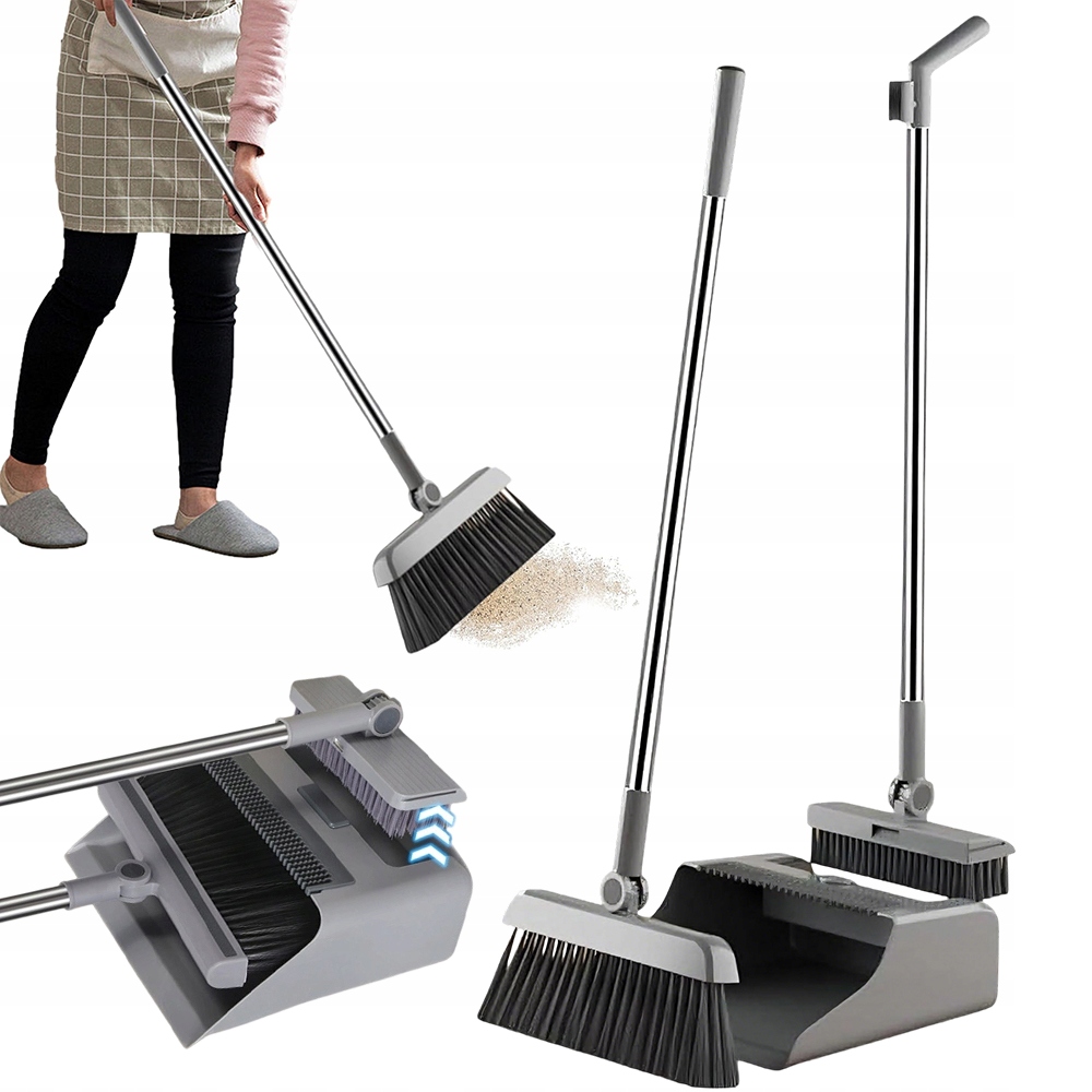 Úklidová Sada S Otočnou Hlavou O 180° Pro Koleje, Šedá