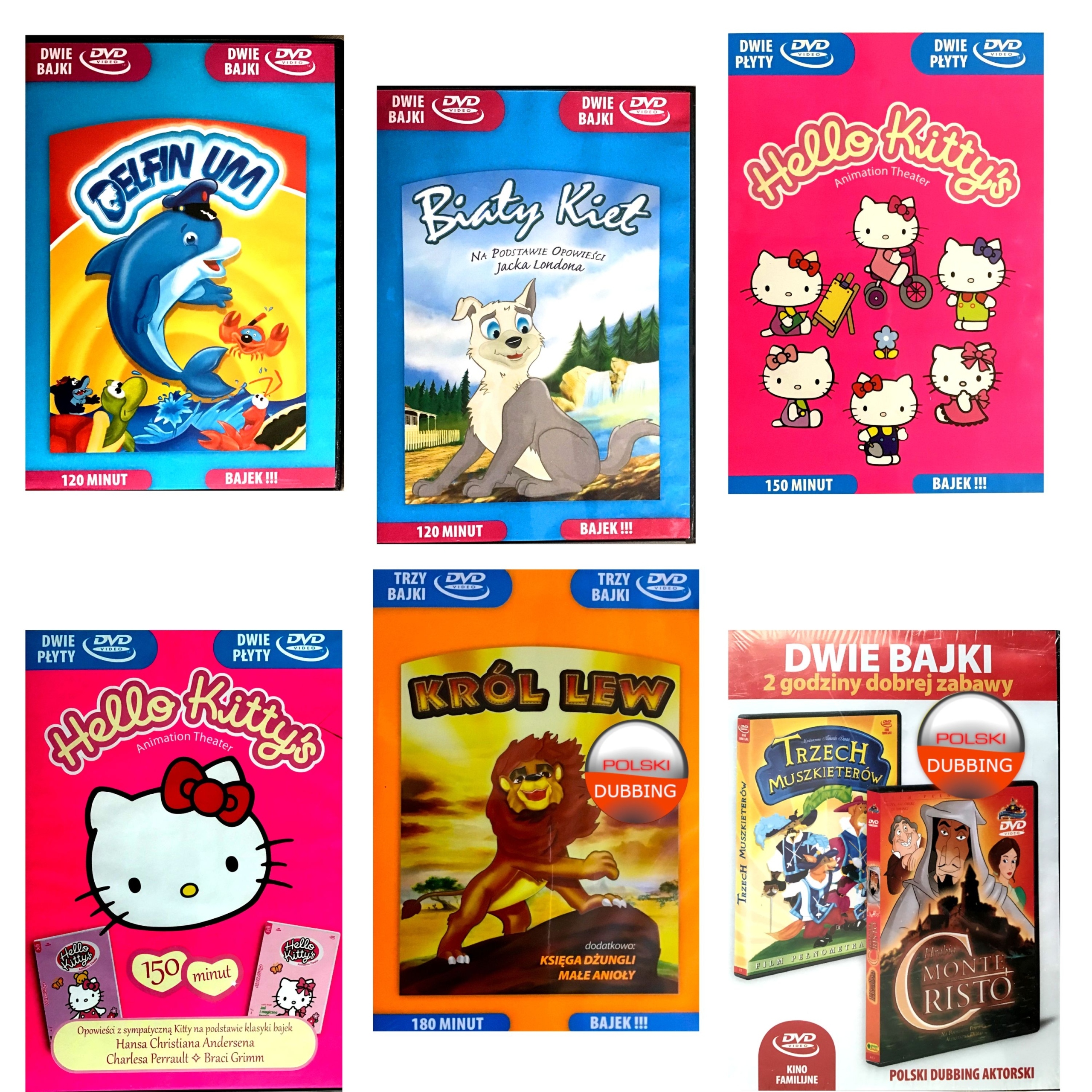 Pakiet filmów DVD Bajki Zestaw 10 płyt DVD