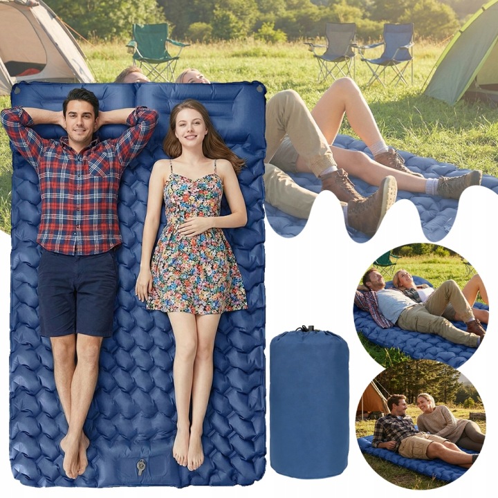 Campingová podložka pro 2 osoby 196 x 125 cm Matrace s polštářem