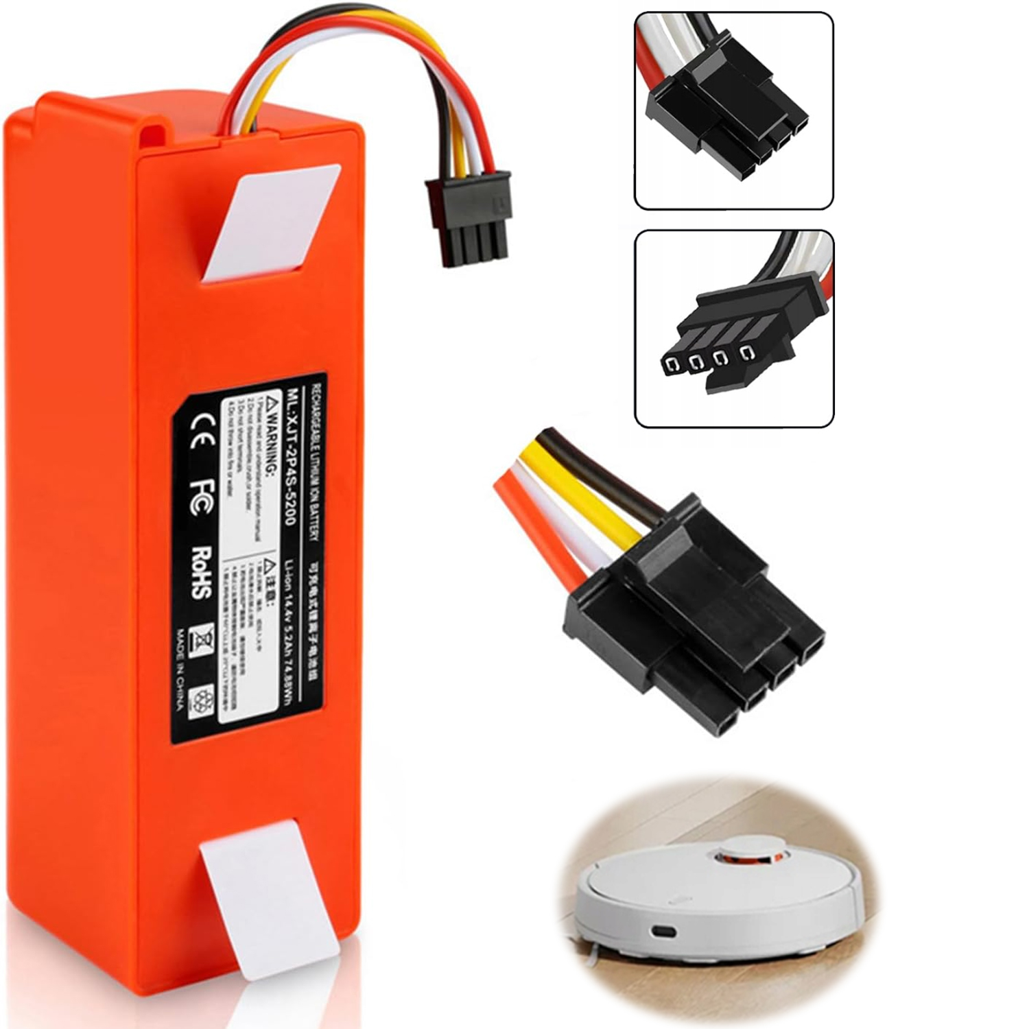 14,4 V 6500 Mah Li-ion Akumulátor Do Xiaomi Roborock S50 S51 S55 Vysavač