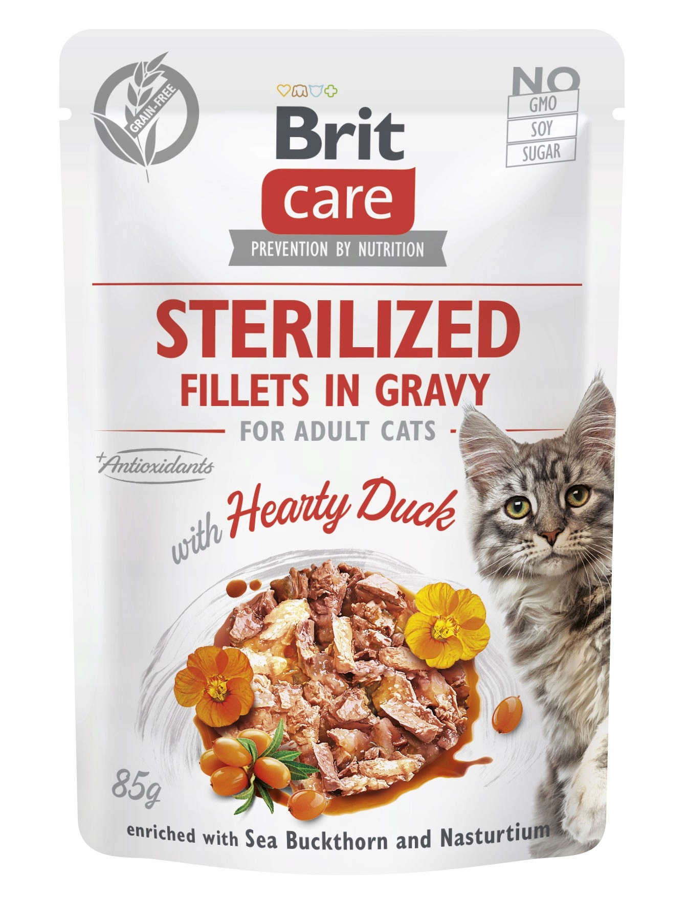 Levně 13X Brit Care Cat Sterilized Filety Kachna Rakytník Nasturcja 85g