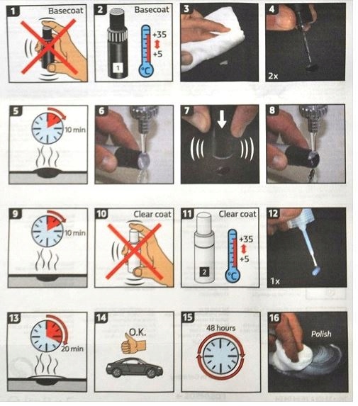 Zaprawka lakiernicza RENAULT DACIA BIAŁY 369 BLANC GLACIER white OE ASO Rodzaj zaprawki