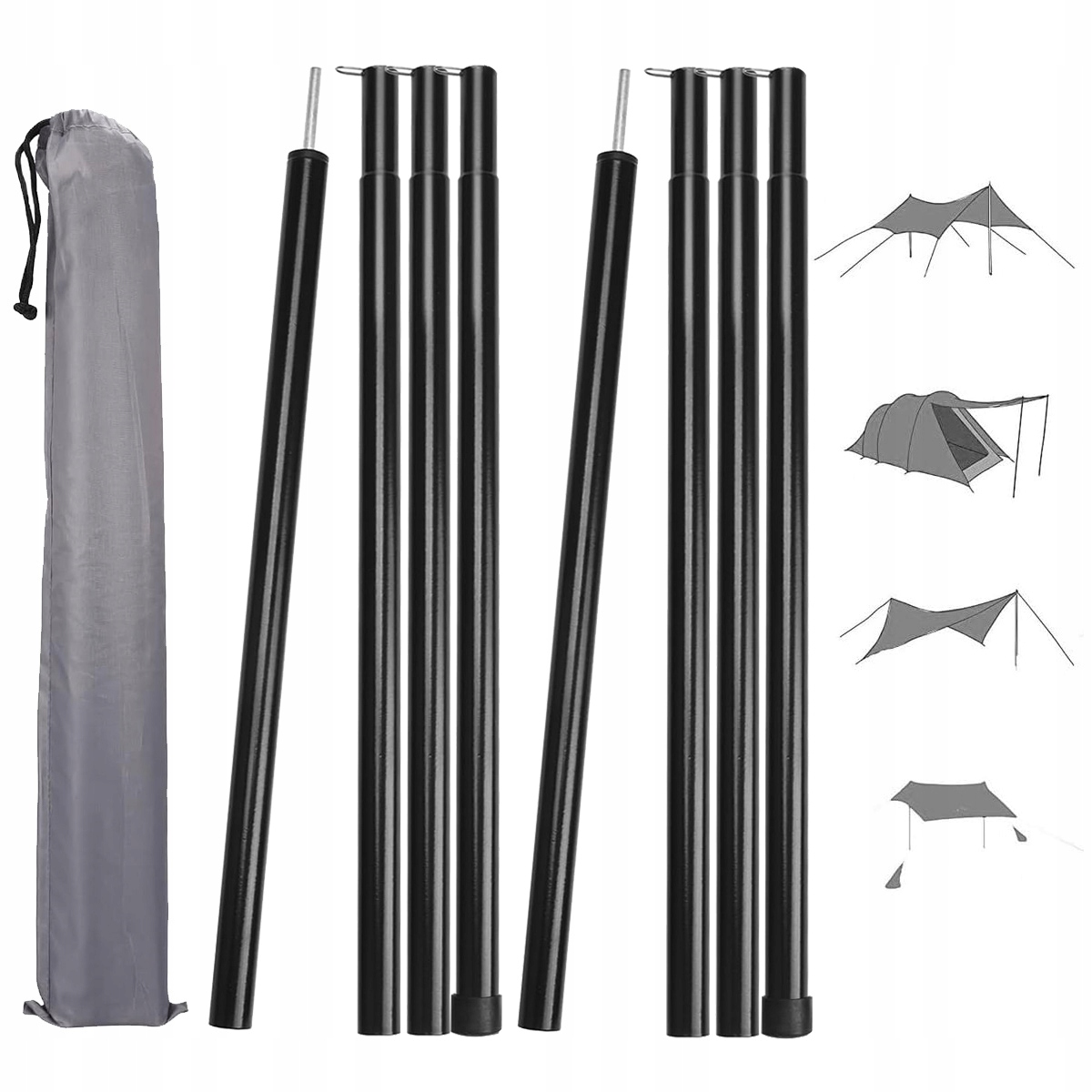 2szt Słupki namiotowe do plandek 200 cm