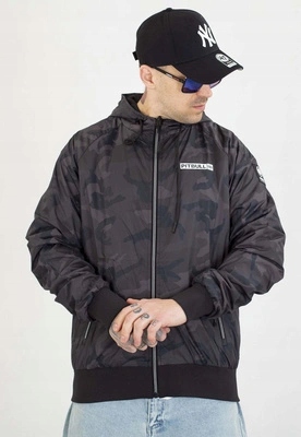 Pit Bull Jarní Athletic Logo all black camo bunda