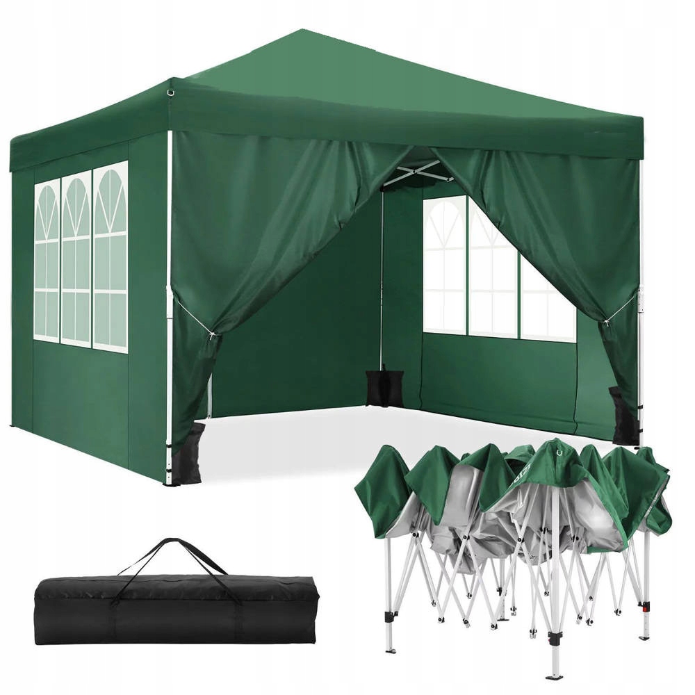 Záhradný Pavilón Expresový Obchodný Stan 3x3 m Automatický 4 Steny