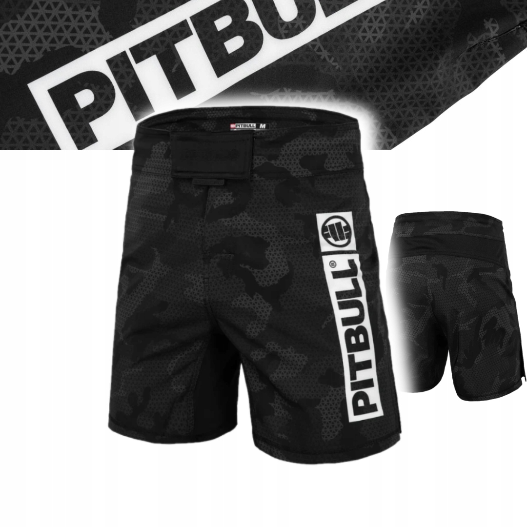 Pitbull Męskie Spodenki Grapplingowe 3 Net Camo Hilltop 2 Czarne 3XL
