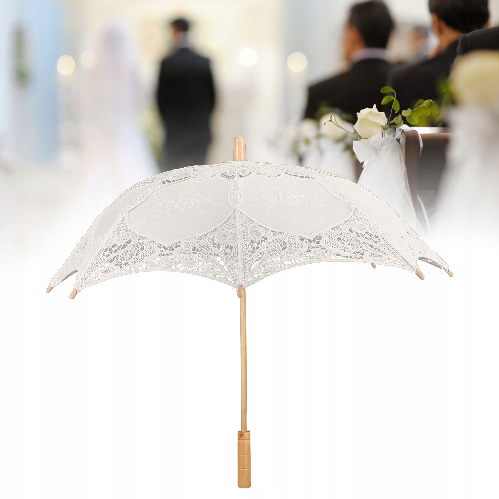 KORONKOWY HAFTOWANY PARASOL PRZECIWSŁONECZNY61CM Marka bez marki