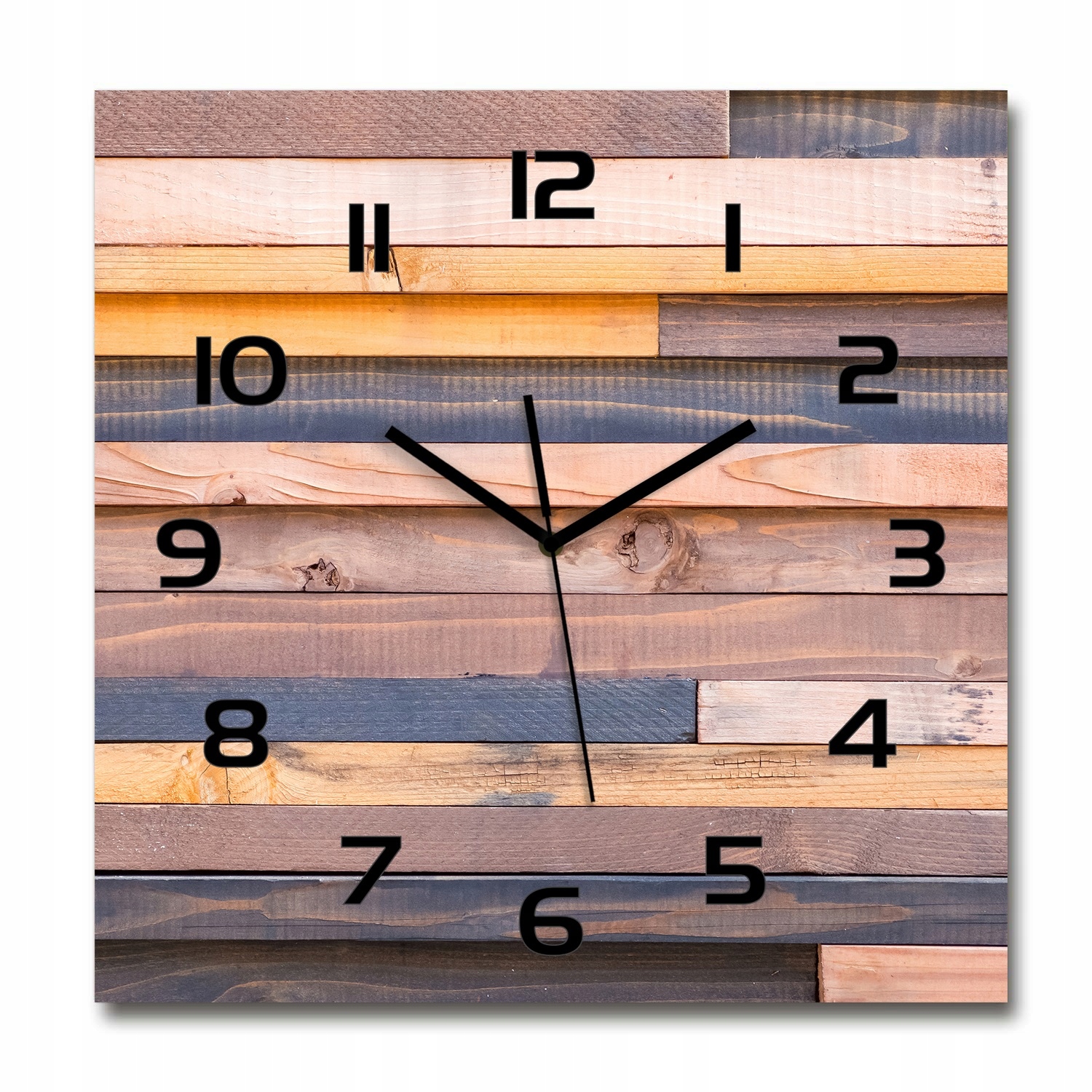 

Duży szklany zegar ścienny Drewniana ściana 60x60