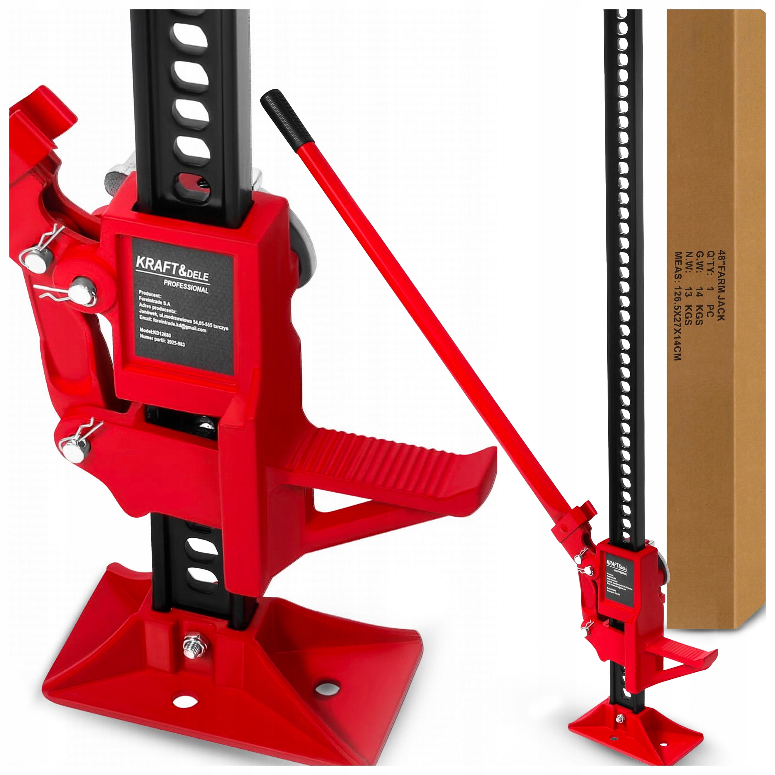 Hever Hi-lift 120 cm Železniční Páka 3t Farm Jack off Road