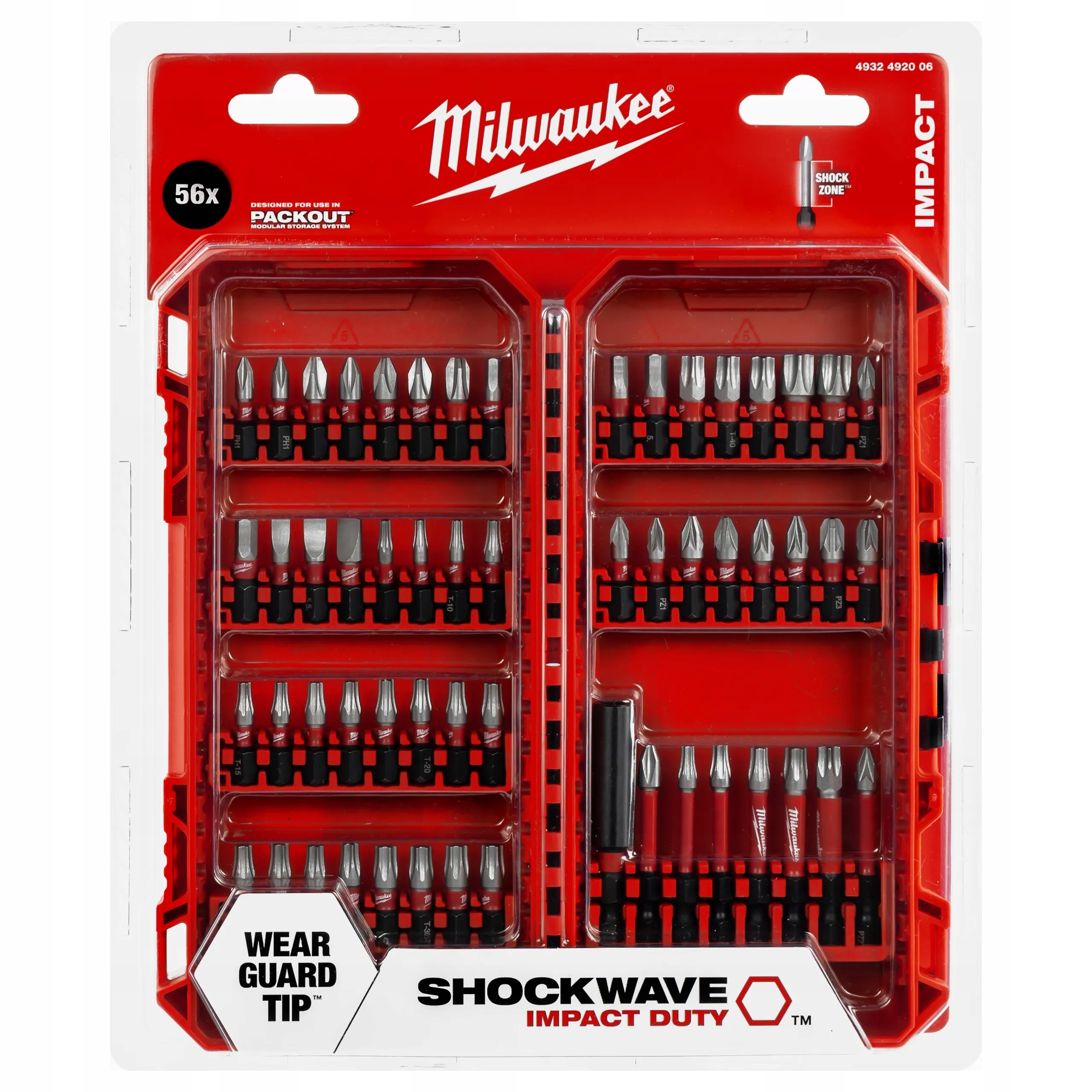 Sada úderových bitů Milwaukee 56 ks Shockwave pro šroubovák